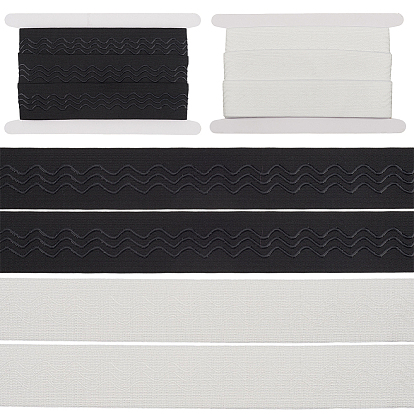 5м 2цвета полиэстеровые нескользящие силиконовые эластичные захватные ленты для шитья одежды, плоский, с картой дисплея 1pc картона