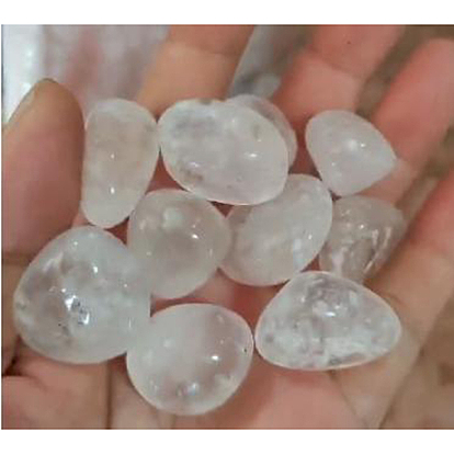 Natural Quartz Crystal Beads, Half Translucent, No Hole, Nuggets