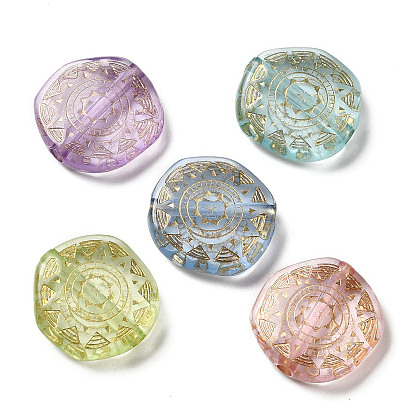 Transparent Acrylic Beads, Flat Round