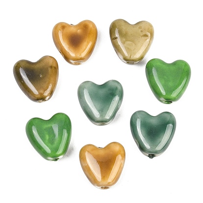 Ручной работы яркие остеклением шарики фарфора, сердце