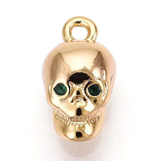 Латунные микропаве прозрачные подвески с фианитом, череп прелести, без кадмия, без никеля и без свинца