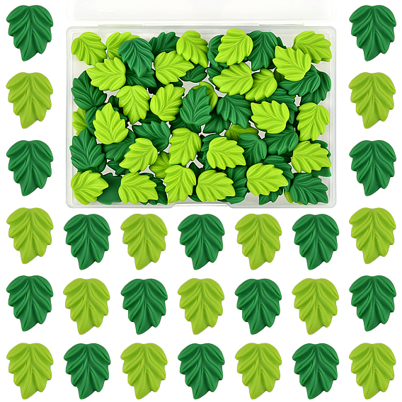 100шт 2 цветные кабошоны из непрозрачной смолы, лист