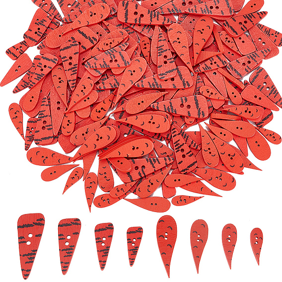 2 набор деревянных пуговиц, 2-луночное, морковь