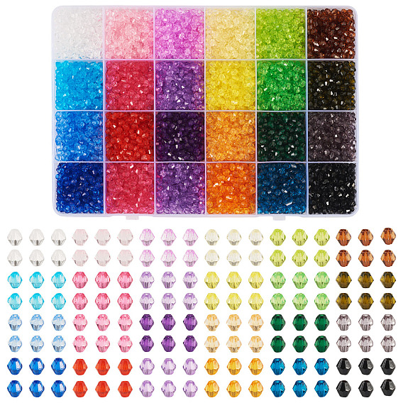 5600 шт прозрачные акриловые бусины, двухконусные, граненые