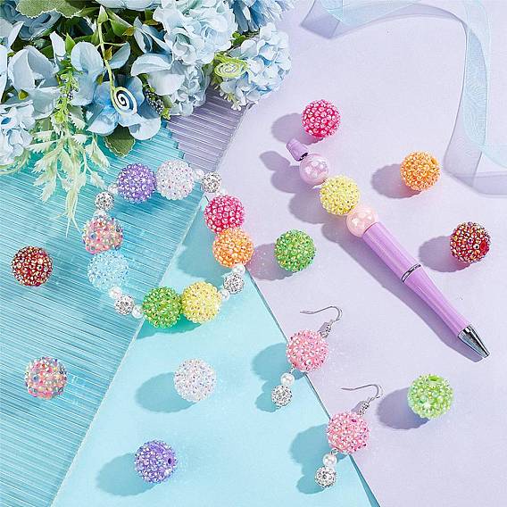 20 шт 10 цвета ab акриловые стразы с цветным покрытием, Берри бисера, круглые