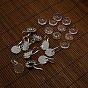 Brass Leverback Earrings Blank Base and Clear Domed Glass Covers, Earring: 28x17mm, Pin: 0.5mm, Glass: 15.73~16.13x5.3mm