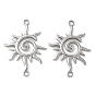 304 Stainless Steel Connector Charms, Spiral Sun Links, Non-Tarnish