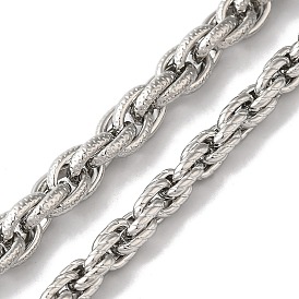 304 Stainless Steel Link Chains, Unwelded, with Spool