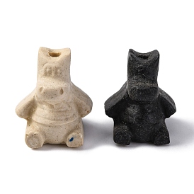 Киноварь бисера, резные лакированные, медведь