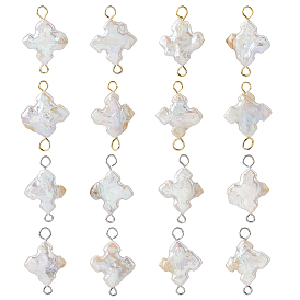 16 шт. 2 подвески-коннекторы из натурального жемчуга разных цветов, с 304 фурнитурой из нержавеющей стали