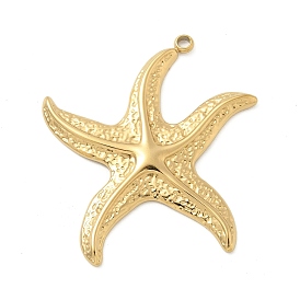 304 Stainless Steel Pendants, Starfish Charm