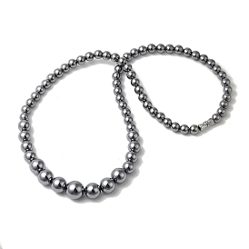 Terahertz Stone Round Beaded Necklaces for Women Men