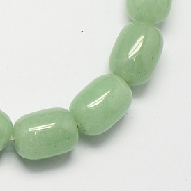 Barrel Shaped Gemstone Natural Aventurine Stone Beads Strands, 15x10mm, Hole: 1mm, about 25pcs/strand, 15.3 inch