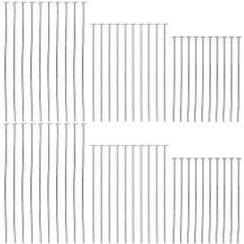 60 шт. 3 стили 925 булавки с плоской головкой из стерлингового серебра