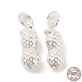 925 Sterling Silver Pendants, with Jump Rings, Peanut Charms