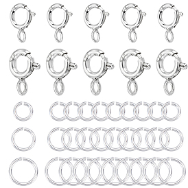 10 шт. 2 стили 925 пружинные застежки из стерлингового серебра, с 30шт 3 стилями открытых соединительных колец