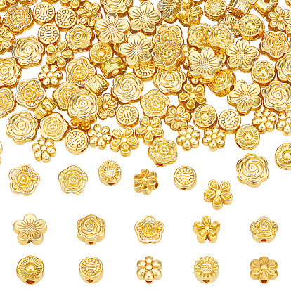 100шт 10 стили бусины из сплава, цветок