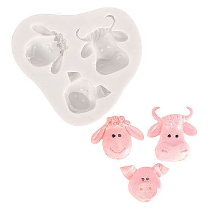Food Grade Farm Animals DIY Silicone Molds, Fondant Molds, Resin Casting Molds, for Chocolate, Candy, UV Resin & Epoxy Resin Craft Making