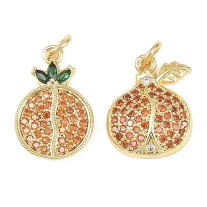 Латунные микро проложить кубического циркония прелести, с эмалью, гранатовые прелести, реальный 18 k позолоченный