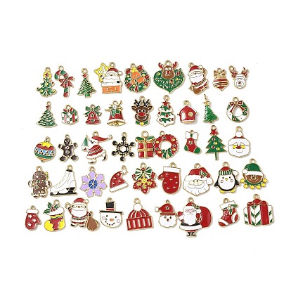 304 нержавеющей стальной эмали подвески, прелести рождественской тематики, ионное покрытие (ip), реальный 18 k позолоченный