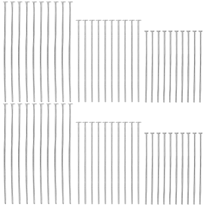 60 шт. 3 стили 925 булавки с плоской головкой из стерлингового серебра
