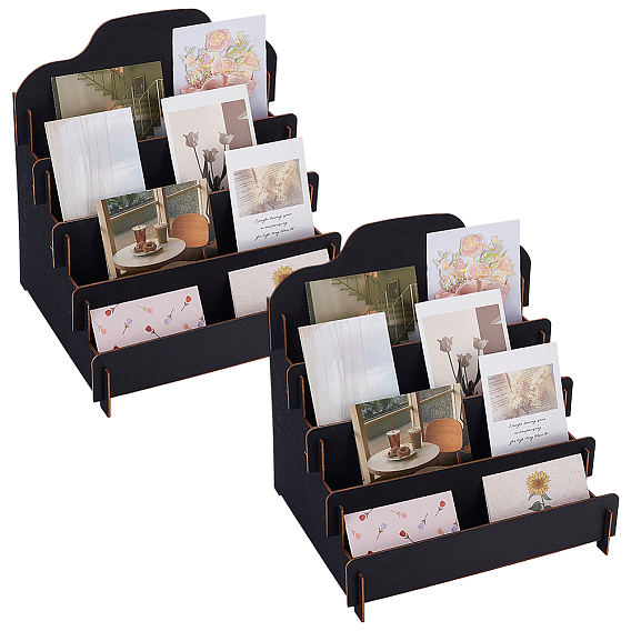 2 деревянные подставки для держателей карт, прямоугольные