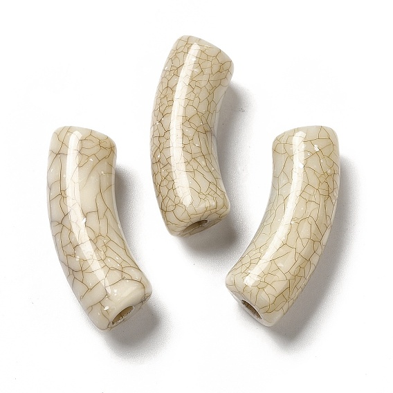 Непрозрачные акриловые бусины, изогнутая трубка, треск бисера