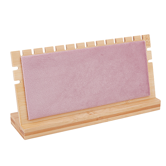 Съемные деревянные стенды для ожерелья с наклоном назад, подвесной органайзер для ожерелья, с бархатным мягким ковриком, прямоугольные