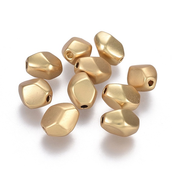 Tibetan Style Alloy Beads, Lead Free & Nickel Free & Cadmium Free, Faceted Nugget