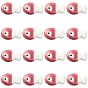 16pcs perles en céramique et porcelaine faites à la main, poisson, famille rose de style