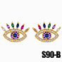 Sparkling Eye Earrings with Bold Diamond Studs for Women - Unique and Playful Jewelry