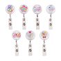 7Pcs Acrylic Badge Reels, with ABS Plastic Retractable Badge Holder, with Glitter Powder