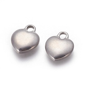 304 Stainless Steel Stamping Blank Tag Pendants, Heart