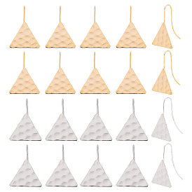 20 шт. 2 цвета латунные крючки для сережек, с вертикальными петлями, треугольные