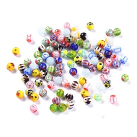 Handmade Millefiori Glass Round Bead Strands