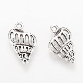 Alloy Pendants, Spiral Shell, Cadmium Free & Lead Free