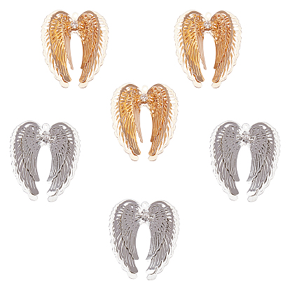 Brass Pendants, with Crystal Rhinestone, Wing