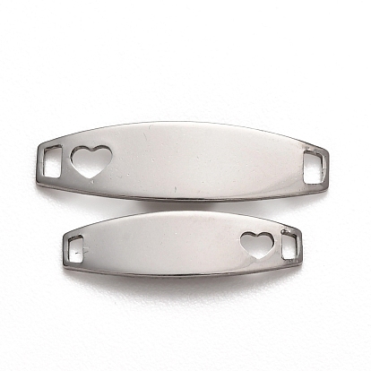 201 подвески для соединителей из нержавеющей стали, Изогнутый конский глаз с полым сердцем, без потускнения