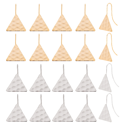 20 шт. 2 цвета латунные крючки для сережек, с вертикальными петлями, треугольные