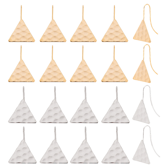 20 шт. 2 цвета латунные крючки для сережек, с вертикальными петлями, треугольные