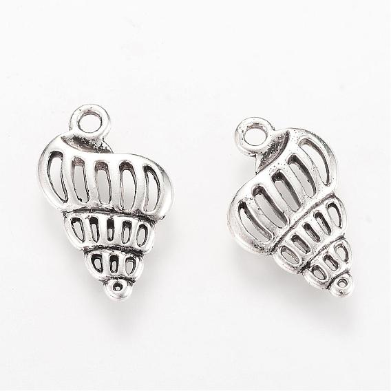 Alloy Pendants, Spiral Shell, Cadmium Free & Lead Free