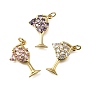Латунные микро проложить кубического циркония подвески, бокал прелести, без свинца и без кадмия, стойки покрытие, долговечный, с целью перехода в кольце