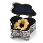 Boîtes à bijoux princesse classique européenne papillon, boîtes à bijoux en alliage sculpté rose, pour cadeau d'artisanat