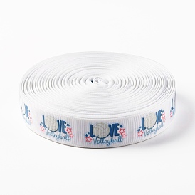 Mot amour simple face avec rubans gros-grain polyester imprimé volley-ball