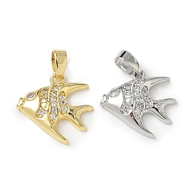 Латунные микро проложить кубического циркония подвески, рыба