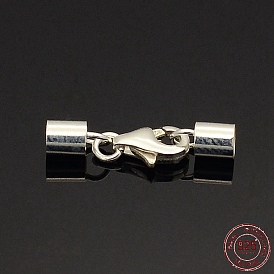 925 Sterling Silver Lobster Claw Clasps, Platinum Plated