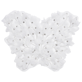 1украшения для шитья из органзы, цветок, со стразами