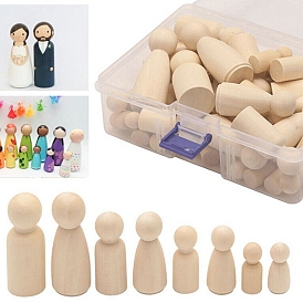 Unfinished Blank Wooden Dolls, for DIY Hand Painting Crafts