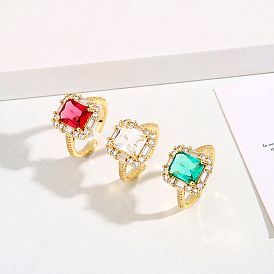 Sparkling Square CZ Engagement Ring for Women - Unique Design Jewelry