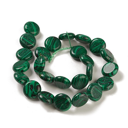 Synthetic Malachite Beads Strands, Flat Round